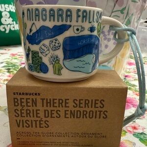 Collectible Starbucks Niagara Falls Mini  Mug in White, Blue, Green